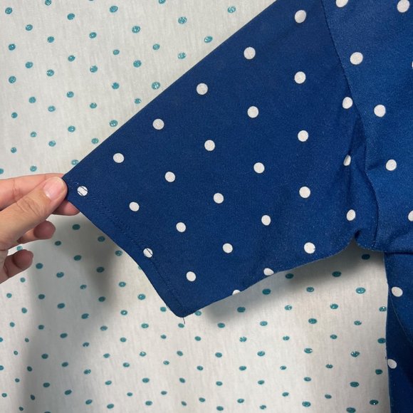 LulaRoe Blue & White Polka Dot Tunic Blouse - Picture 2 of 5